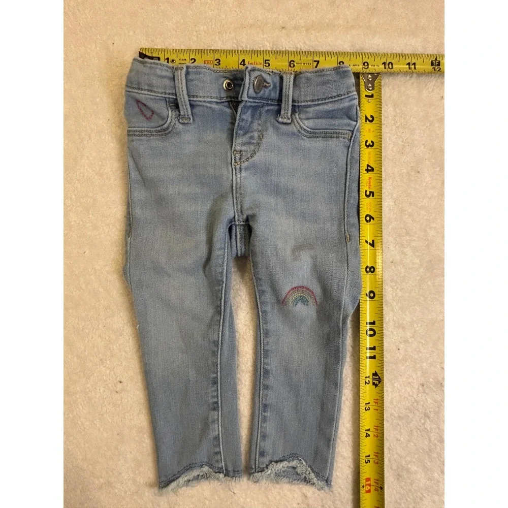 Old Navy Ballerina Toddler Girls‎ Rainbow Embroidered Skinny Jeans Light 18-24